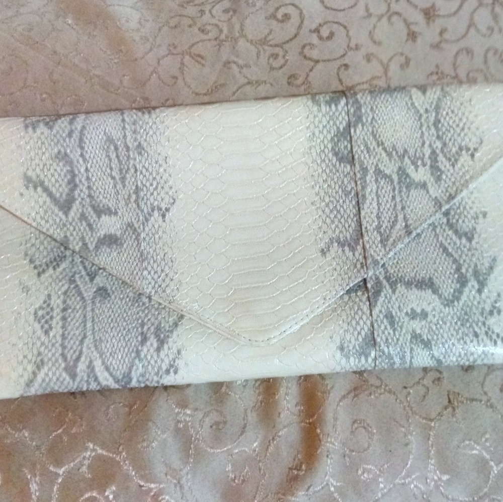 Snake skin clutch